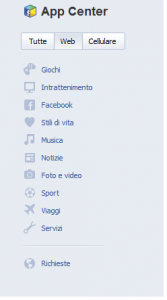 categorie app center facebook