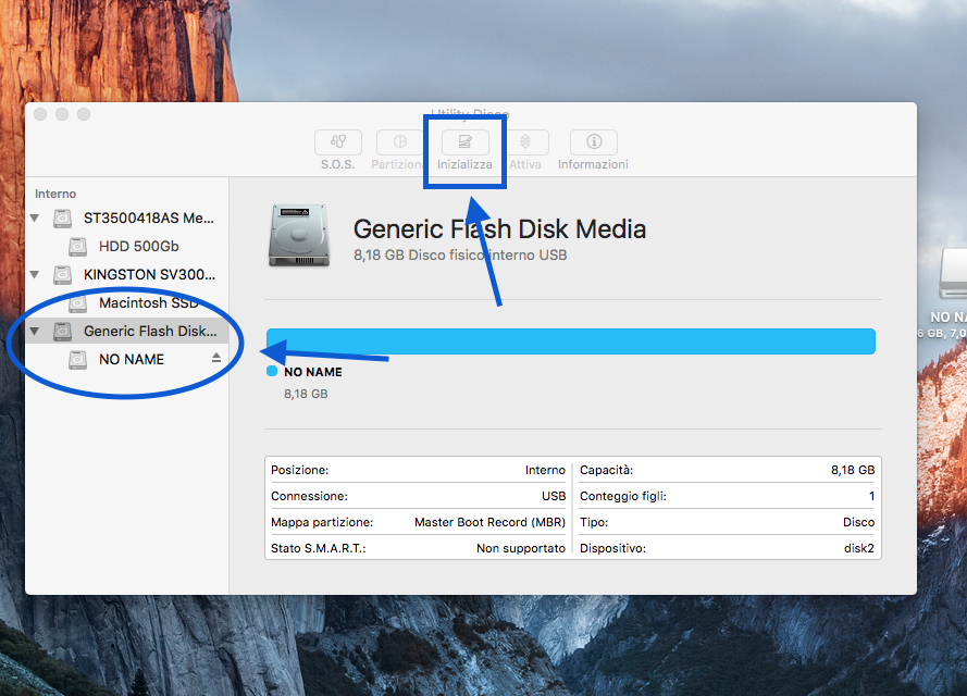 come formattare pen drive su mac OS X 2