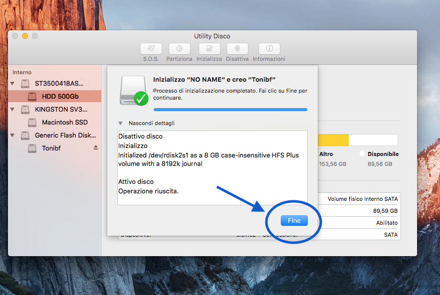 come formattare pen drive su mac OS X 4