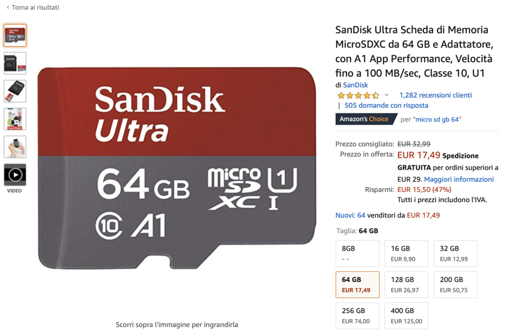 Amazon SanDisk Ultra in sconto su Amazon